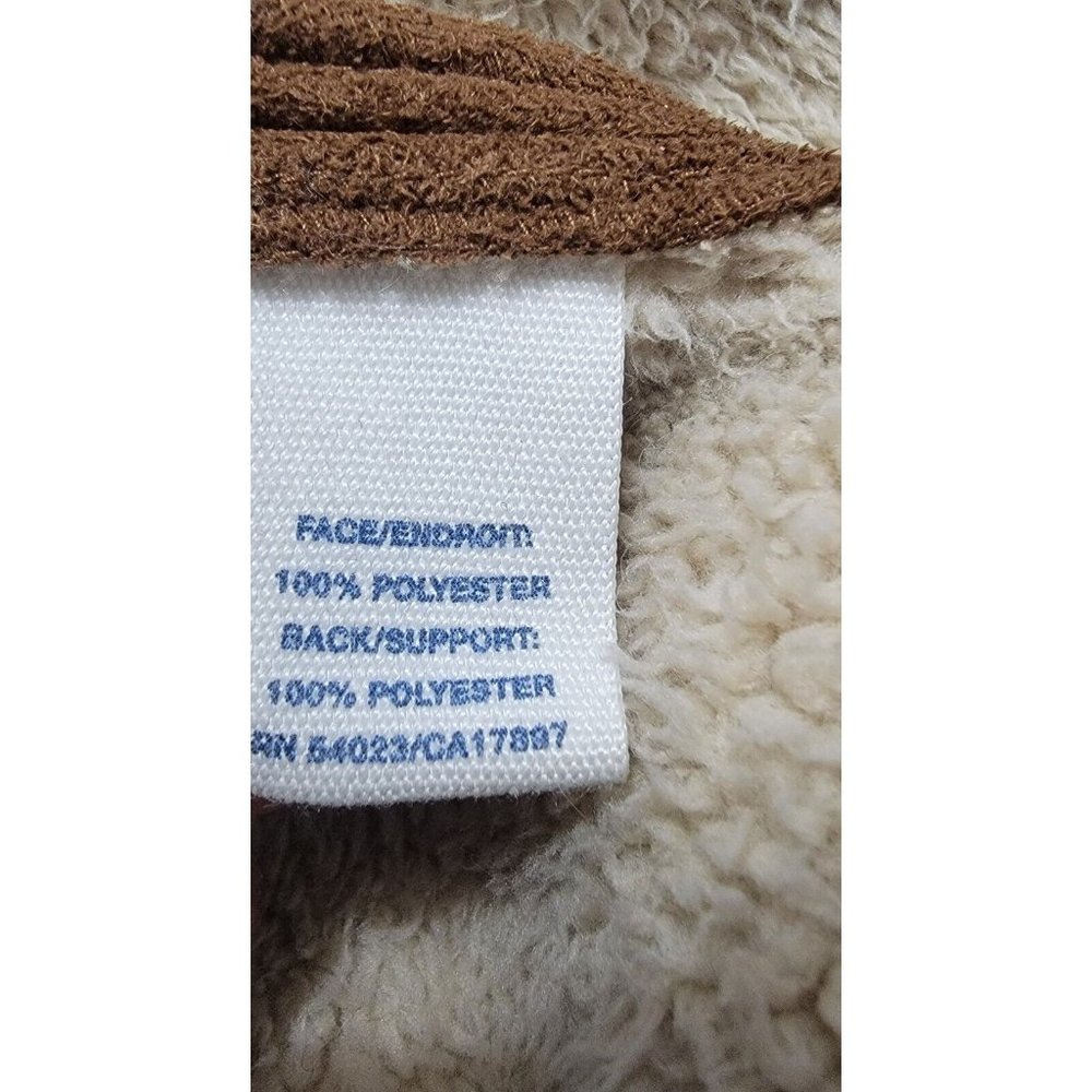 Old Navy Womens Brown Faux Suede Sherpa Lined Trench Coat Jacket Size Medium - Picture 9 of 14